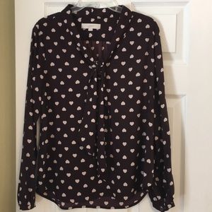 Loft Heart Print Blouse